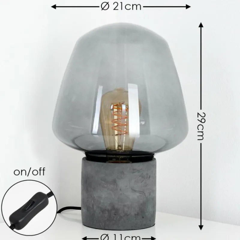 hofstein Lampe à poser Seiryu Gris, Noir, Pierre, 1 lumière