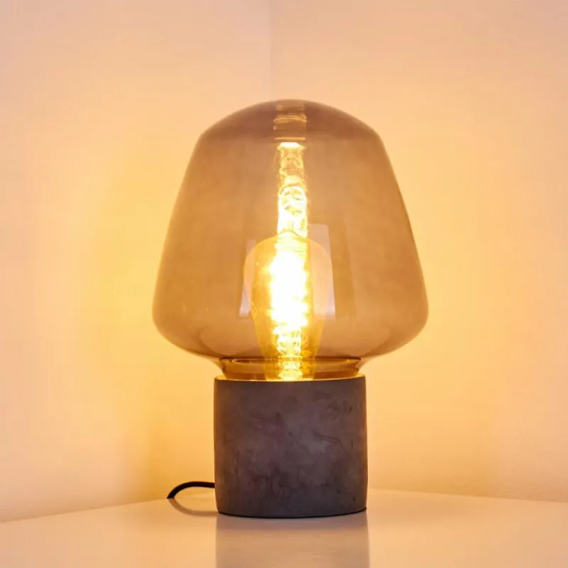 hofstein Lampe à poser Seiryu Gris, Noir, Pierre, 1 lumière