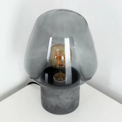 hofstein Lampe à poser Seiryu Gris, Noir, Pierre, 1 lumière