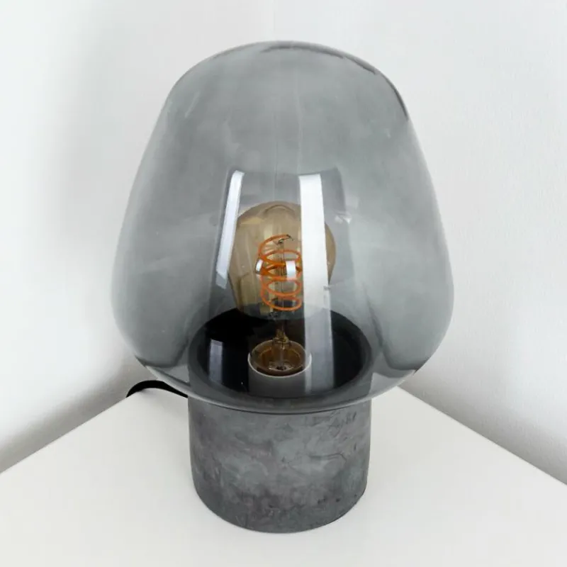 hofstein Lampe à poser Seiryu Gris, Noir, Pierre, 1 lumière