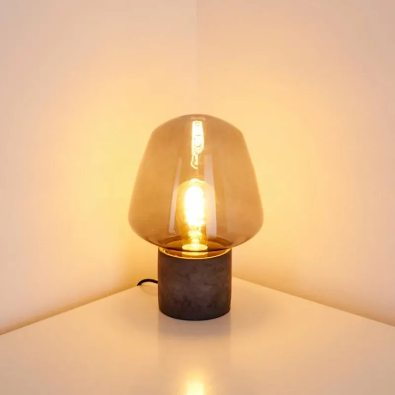 hofstein Lampe à poser Seiryu Gris, Noir, Pierre, 1 lumière