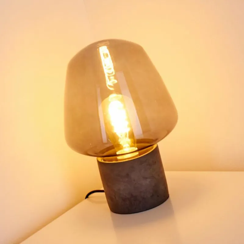 hofstein Lampe à poser Seiryu Gris, Noir, Pierre, 1 lumière