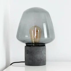 hofstein Lampe à poser Seiryu Gris, Noir, Pierre, 1 lumière