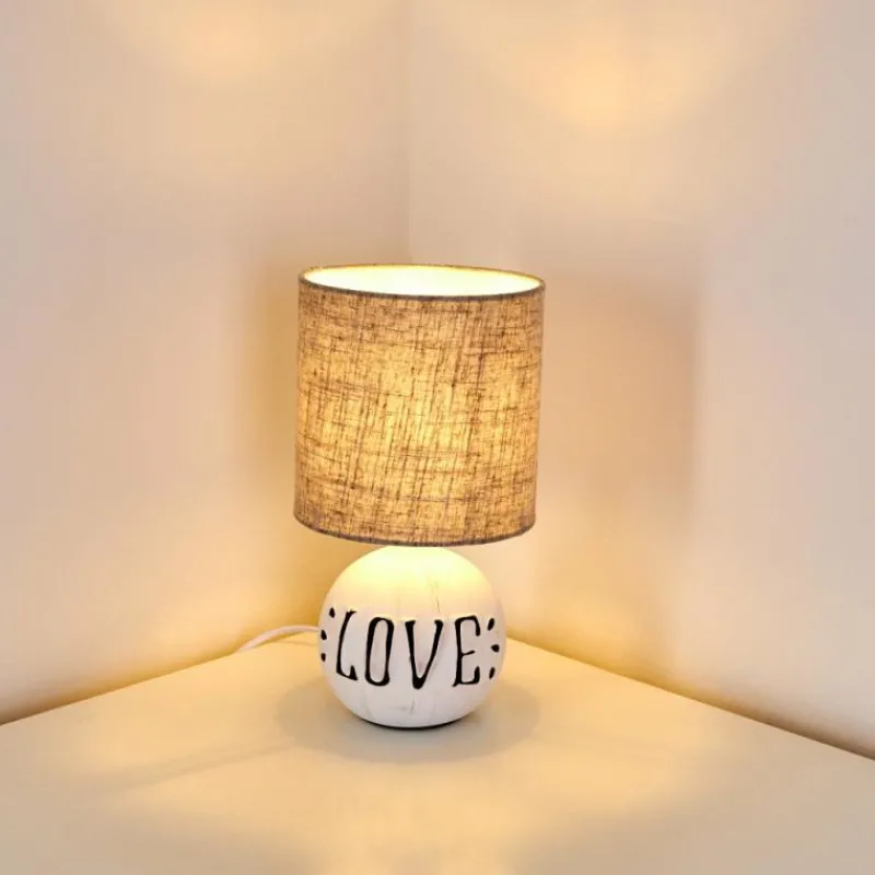 Lampes En Tissu-hofstein Lampe à poser Seon LOVE Blanc, 1 lumière