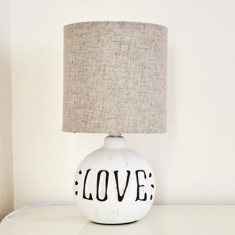 Lampes En Tissu-hofstein Lampe à poser Seon LOVE Blanc, 1 lumière
