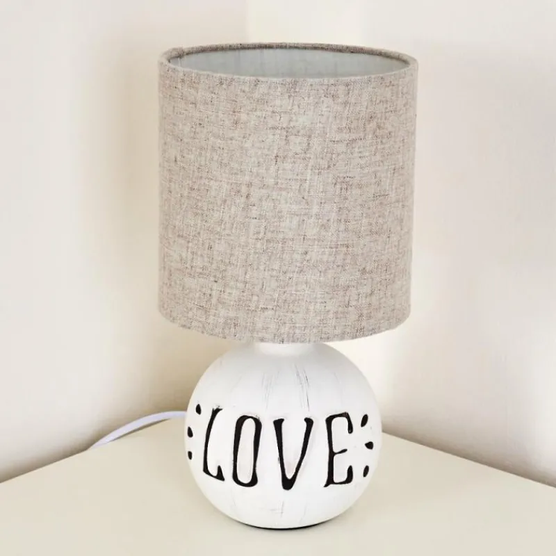 Lampes En Tissu-hofstein Lampe à poser Seon LOVE Blanc, 1 lumière
