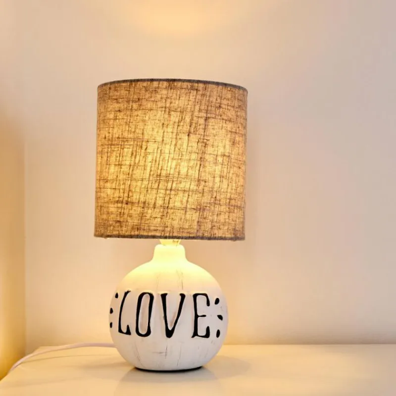 Lampes En Tissu-hofstein Lampe à poser Seon LOVE Blanc, 1 lumière