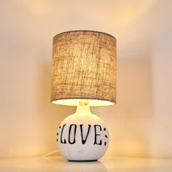 Lampes En Tissu-hofstein Lampe à poser Seon LOVE Blanc, 1 lumière