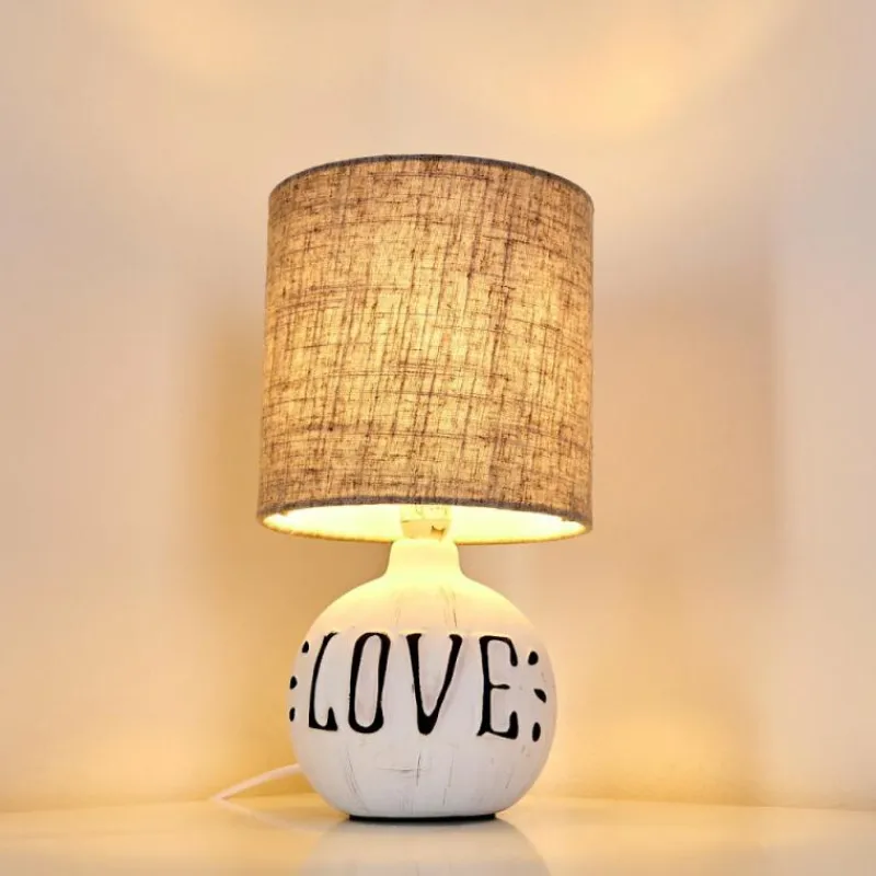 Lampes En Tissu-hofstein Lampe à poser Seon LOVE Blanc, 1 lumière
