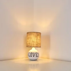 Lampes En Tissu-hofstein Lampe à poser Seon LOVE Blanc, 1 lumière