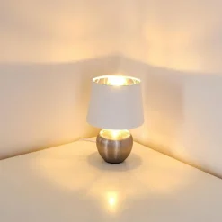 Lampes En Tissu-hofstein Lampe à poser Stampa Argenté, 1 lumière