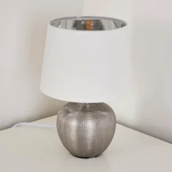 Lampes En Tissu-hofstein Lampe à poser Stampa Argenté, 1 lumière