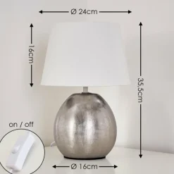 Lampes En Tissu-hofstein Lampe à poser Stampa Argenté, 1 lumière