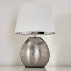Lampes En Tissu-hofstein Lampe à poser Stampa Argenté, 1 lumière