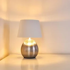 Lampes En Tissu-hofstein Lampe à poser Stampa Argenté, 1 lumière