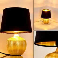 Lampes En Tissu-hofstein Lampe à poser Stampa Or, 1 lumière