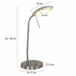 Luminaires Steinhauer Lampe à poser Steinhauer Mexlite LED Acier inoxydable, 1 lumière* Éclairage Led