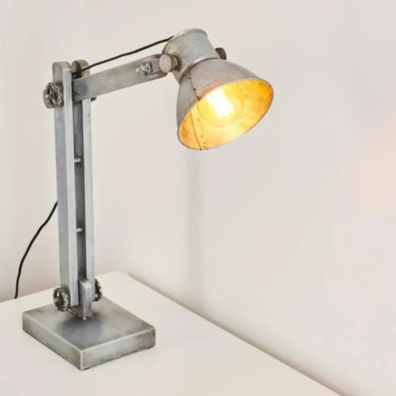 Lampes Industrielles-hofstein Lampe à poser Svanfolk Gris, Rouille, 1 lumière