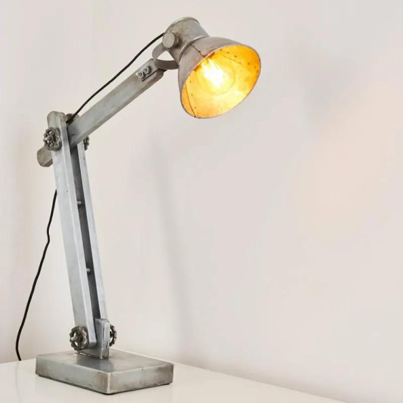 Lampes Industrielles-hofstein Lampe à poser Svanfolk Gris, Rouille, 1 lumière