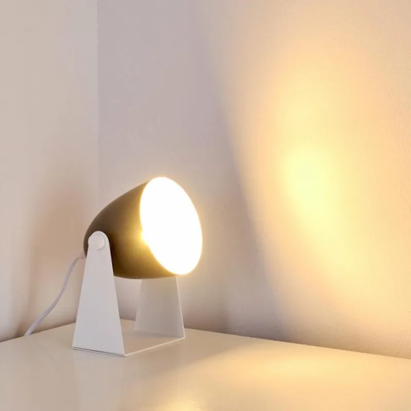 Luminaires Scandinaves-hofstein Lampe à poser Takeda Blanc, 1 lumière
