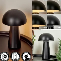 hofstein Lampe à poser Telve LED Noir, 1 lumière