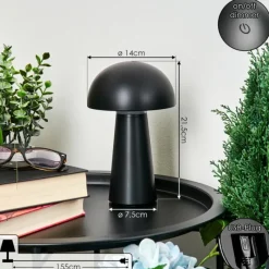 hofstein Lampe à poser Telve LED Noir, 1 lumière
