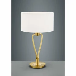 Lampes En Tissu-Luminaires Trio Lampe à poser Trio PARIS II Laiton, 1 lumière