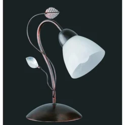 Luminaires Trio Lampe à poser Trio-Leuchten Traditio Brun foncé, Rouille, 1 lumière