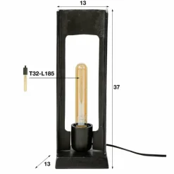 Lampes Industrielles-hofstein Lampe à poser UGCHELEN Nickel mat, Noir, 1 lumière