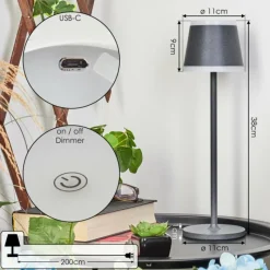 hofstein Lampe à poser Walt LED Anthracite, 1 lumière