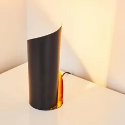 Lampes Dorées-hofstein Lampe à poser Yahuma Noir doré, 1 lumière