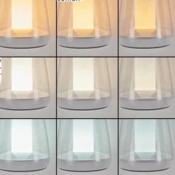 hofstein Lampe à poser Yari LED Gris, Transparent, Blanc, 1 lumière, Télécommandes, Changeur de couleurs