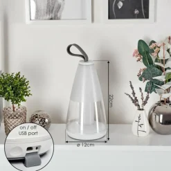 hofstein Lampe à poser Yari LED Gris, Transparent, Blanc, 1 lumière, Télécommandes, Changeur de couleurs