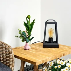 Lampes Vintages & Rétros-hofstein Lampe à poser Zakopane Anthracite, 1 lumière