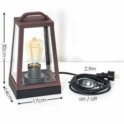 Luminaires Rustiques-hofstein Lampe à poser Zakopane Rouille, Noir, 1 lumière