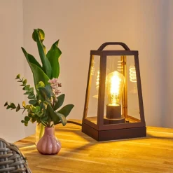 Luminaires Rustiques-hofstein Lampe à poser Zakopane Rouille, Noir, 1 lumière