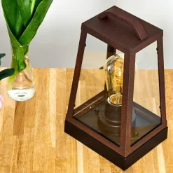 Luminaires Rustiques-hofstein Lampe à poser Zakopane Rouille, Noir, 1 lumière