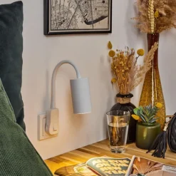 Luminaires Scandinaves-hofstein lampe à prise électrique Javel Blanc, 1 lumière