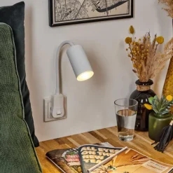 Luminaires Scandinaves-hofstein lampe à prise électrique Javel Blanc, 1 lumière