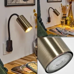 Luminaires Scandinaves-hofstein lampe à prise électrique Javel Noir, 1 lumière