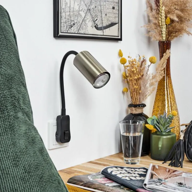 Luminaires Scandinaves-hofstein lampe à prise électrique Javel Noir, 1 lumière