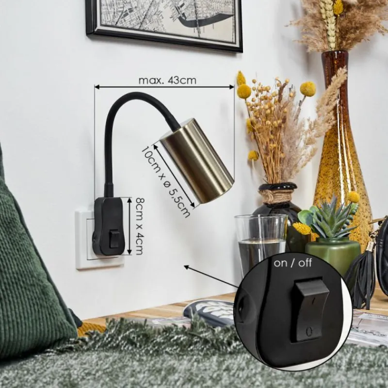 Luminaires Scandinaves-hofstein lampe à prise électrique Javel Noir, 1 lumière