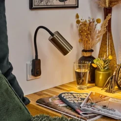 Luminaires Scandinaves-hofstein lampe à prise électrique Javel Noir, 1 lumière