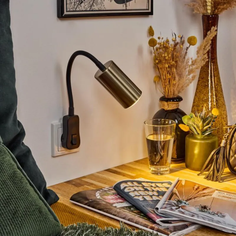 Luminaires Scandinaves-hofstein lampe à prise électrique Javel Noir, 1 lumière