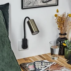 Luminaires Scandinaves-hofstein lampe à prise électrique Javel Noir, 1 lumière