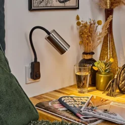 hofstein lampe à prise électrique Javel Noir, 1 lumière