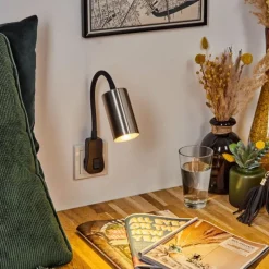 hofstein lampe à prise électrique Javel Noir, 1 lumière