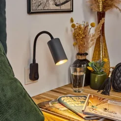 hofstein lampe à prise électrique Javel Noir, 1 lumière