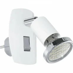 Luminaires Eglo lampe à prise électrique Eglo MINI LED Chrome, Gris, Blanc, 1 lumière* Éclairage Led