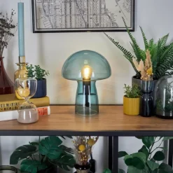 hofstein Lampe Champignon Almagre Lampe à poser Noir, 1 lumière